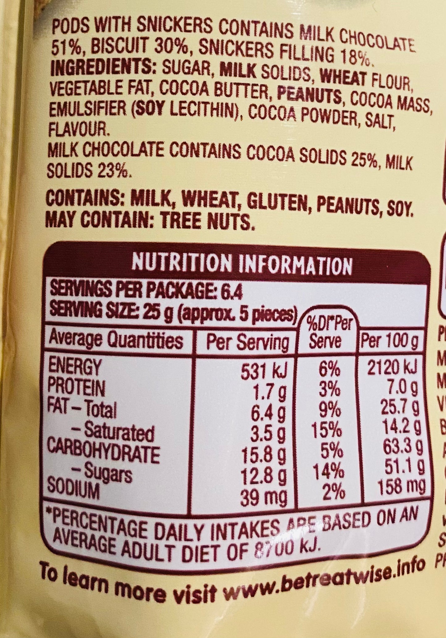 DATED Pods Snickers