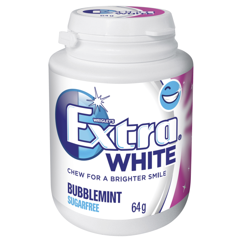 Wrigley's Extra White Sugarfree Gum-Bubblemint Bottle